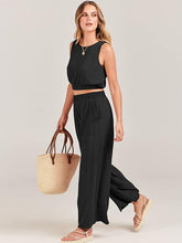 Summer 2 Piece Sleeveless Crop Top Tank and Wide Leg Pants SALE